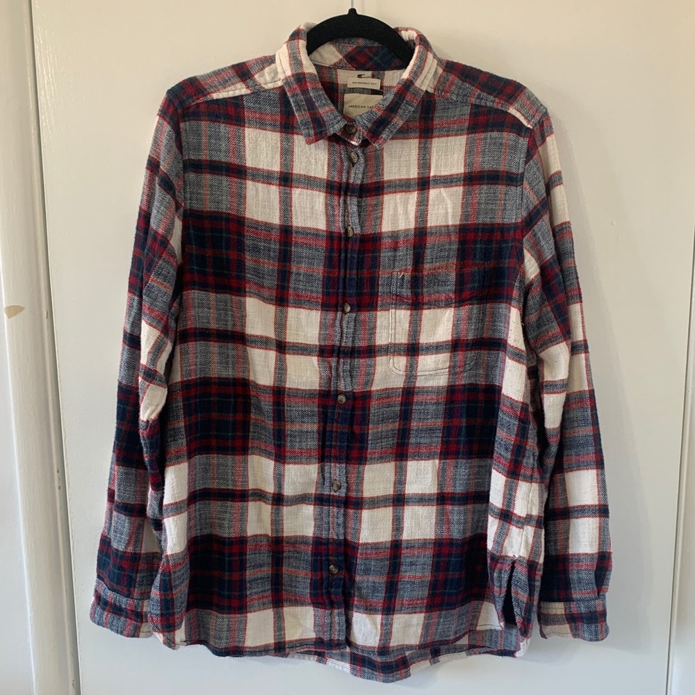 American Eagle Outfitter Plush Plaid Button Up